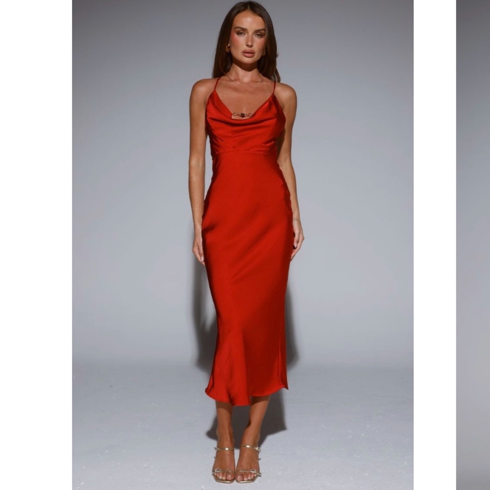 Red Satin Dress